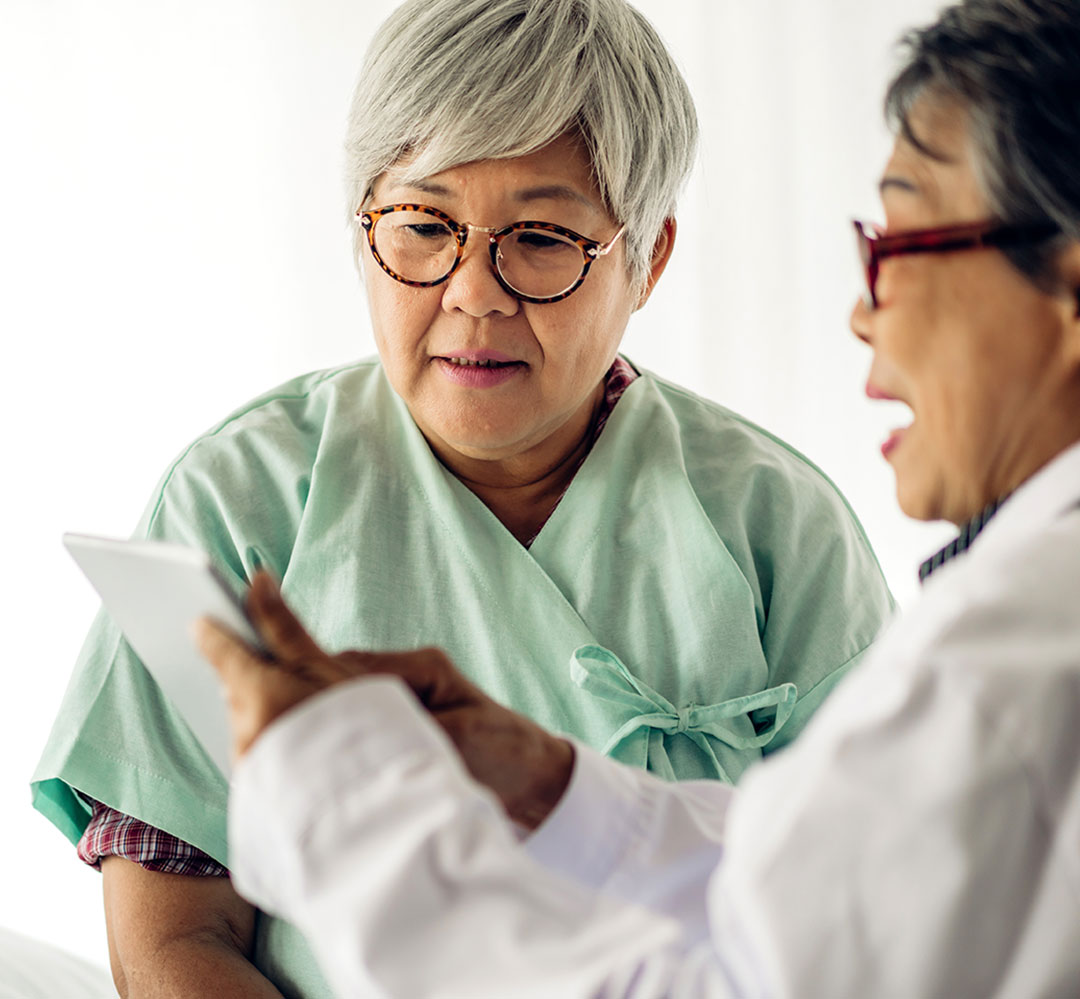 Exercise is Medicine (teaser) Doctor showing information to senior patient