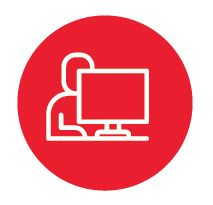 computer icon (bright red solid)