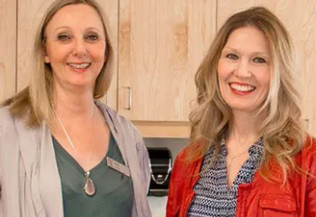 Joan and Lana smiling