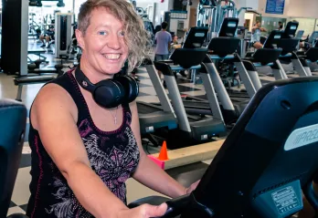 Serena on the elliptical 