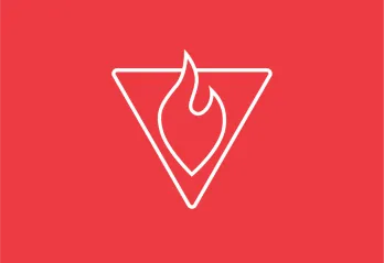 icon with triangle and flame