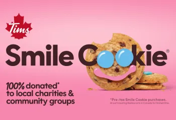 Tim Hortons Smile Cookie logo and cookies