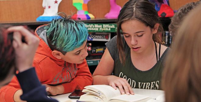 youth reading together