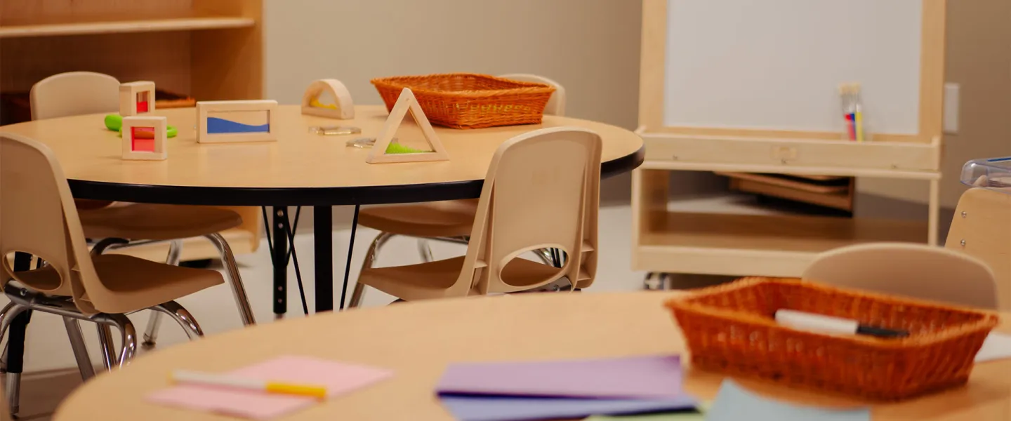 tables with art and learning activities