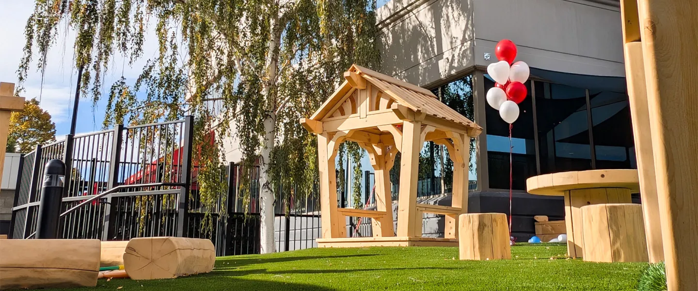 natural wood outdoor playground