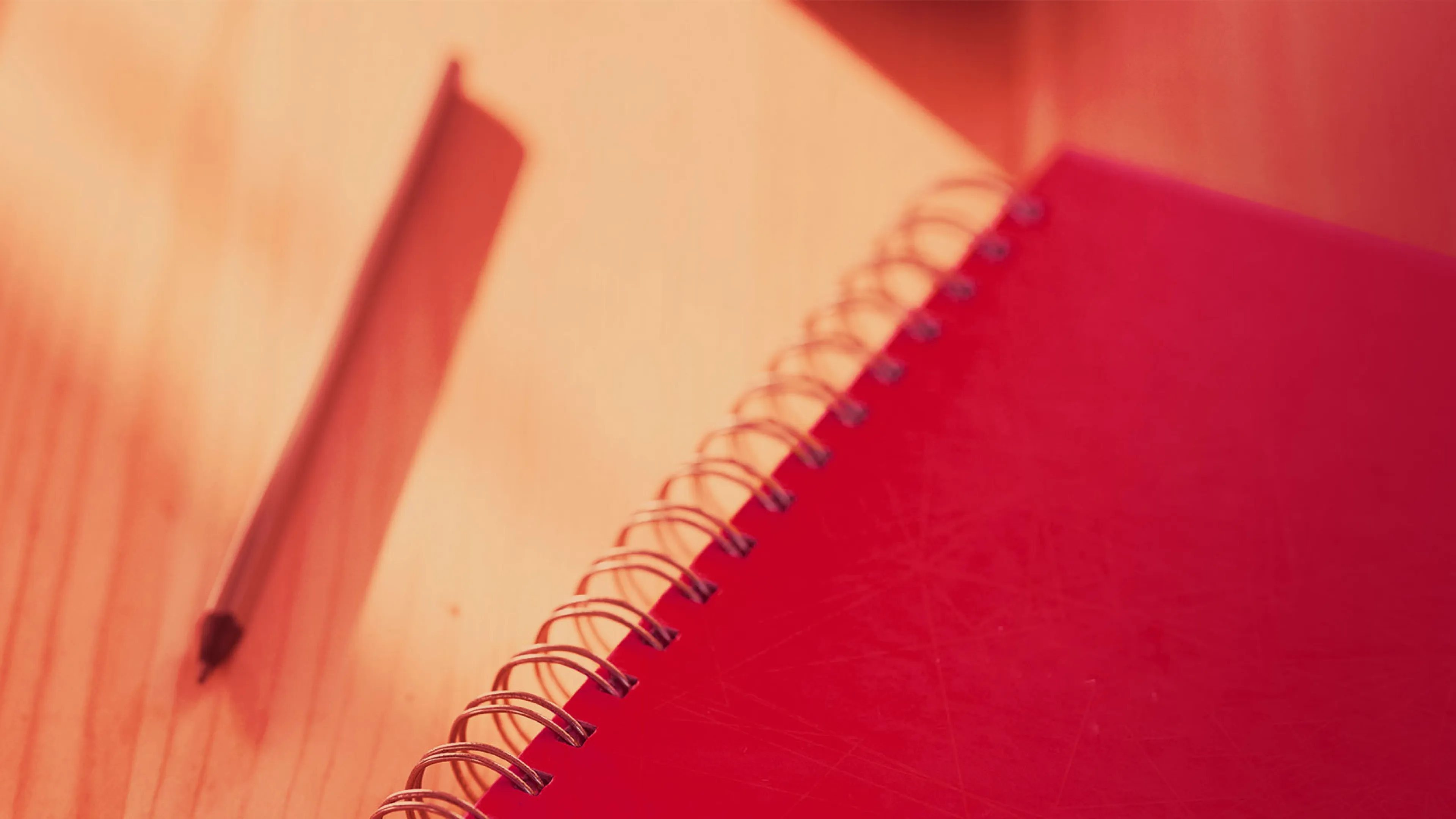 pen and notebook in sunbeam