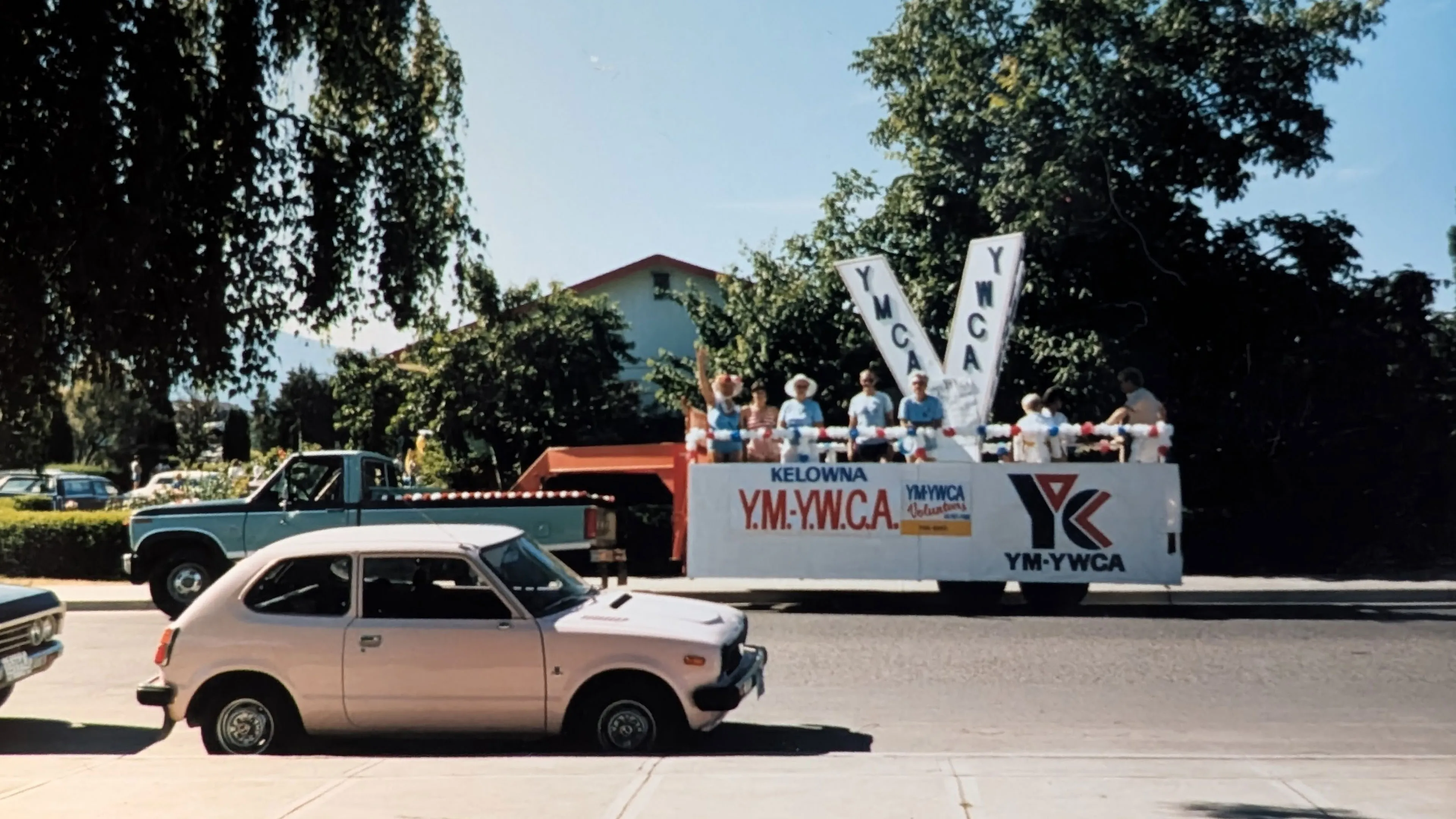 YMCA-YWCA parade float from the 80s