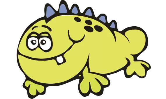 happy yellow floating cartoon monster