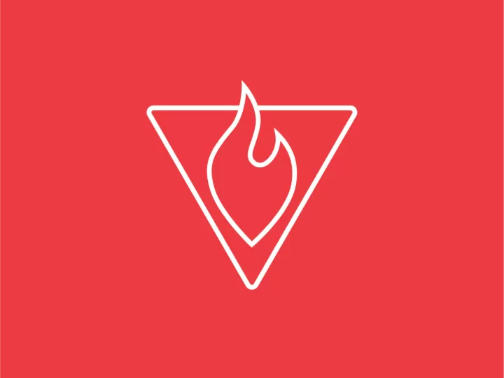 icon with triangle and flame