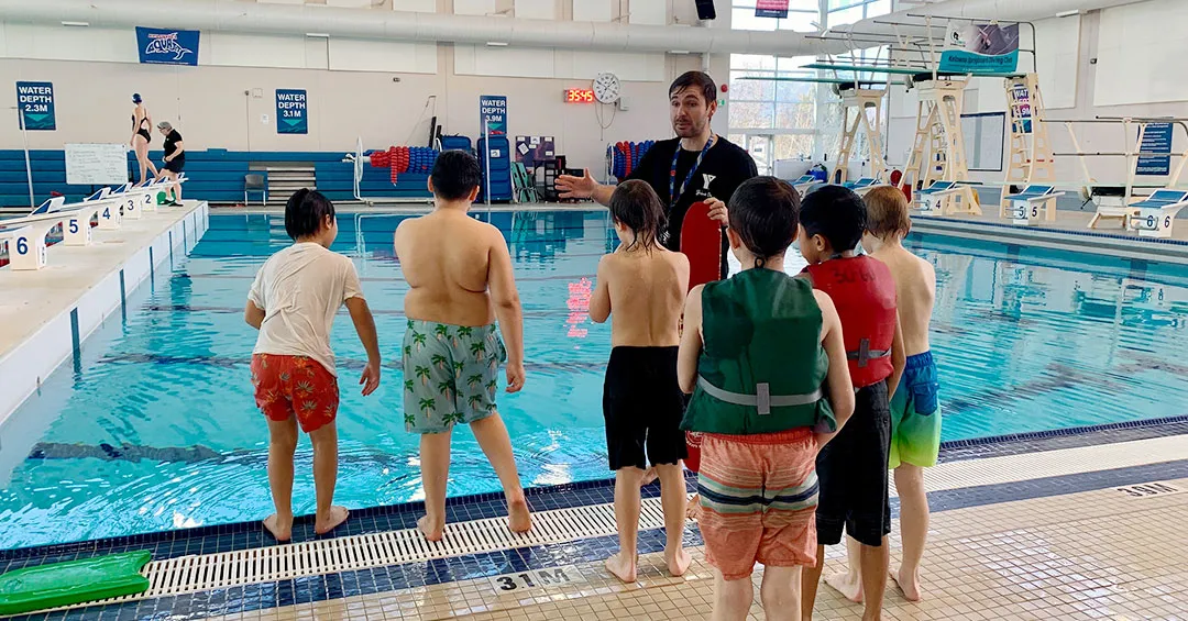 students learning to swim thanks to the YMCA Okanagan Swims program
