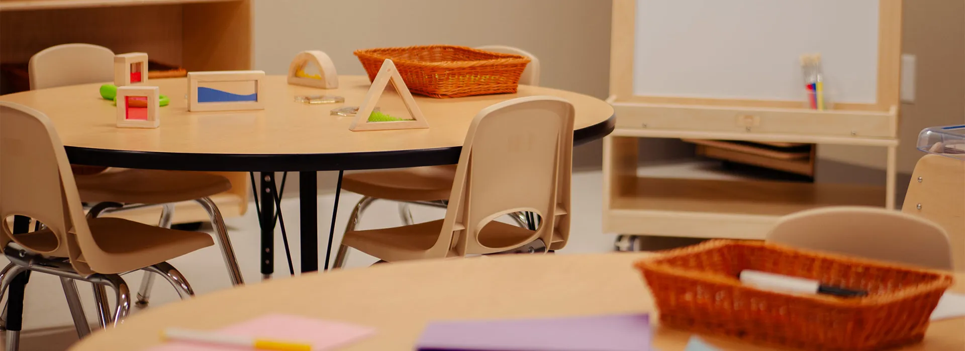 tables with art and learning activities