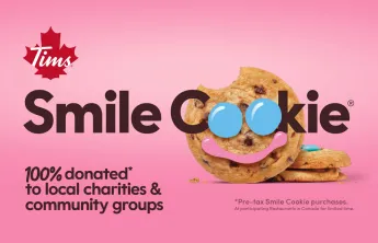 Tim Hortons Smile Cookie logo and cookies