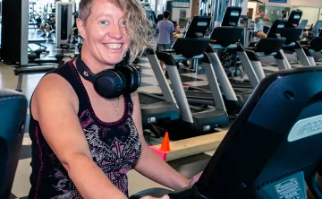 Serena on the elliptical 