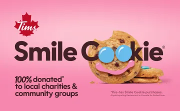 Tim Hortons Smile Cookie logo and cookies