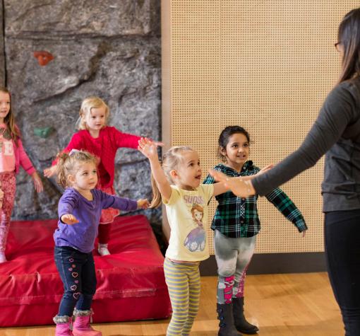 Cycle 3 group of children doing gymnastics