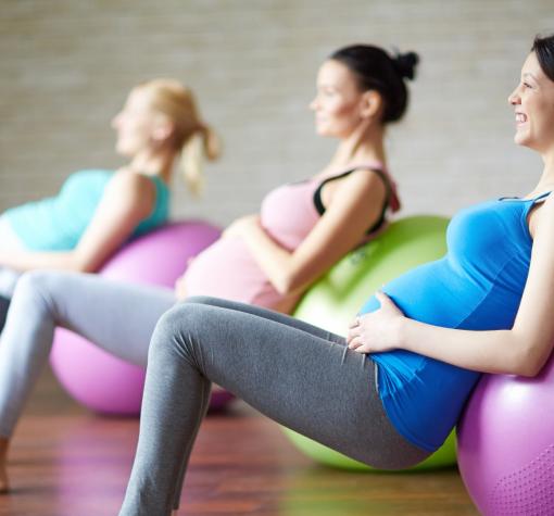 Prenatal Pregnant women on yoga balls