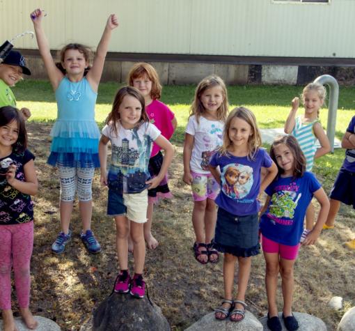 YMCA Camps Group of kids outside