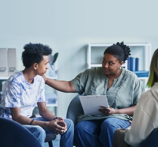 Teen Mindfulness Group (teaser) teens get support from adult program facilitator